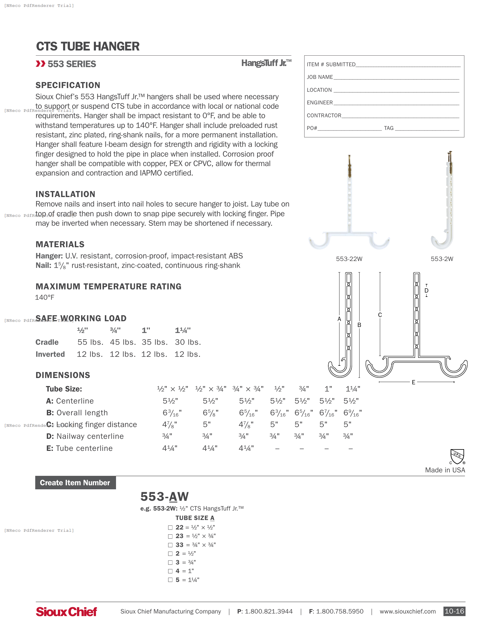 553 SERIES - HANGSTUFF JR CTS - SPEC SHEET.PDF Specification Document
